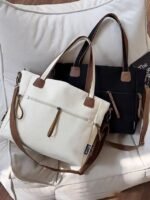 Women's Large - Capacity Canvas Tote Bag, Casual Style, - Image 9