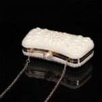 Elegant Pearl Clutch Bag – Luxury White Beaded Evening Purse - Image 11
