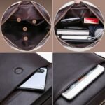 Men's Brown Faux Leather Crossbody Shoulder Bag with Front - Image 5