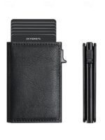 Men's RFID Blocking Carbon Fiber Pattern Wallet, Faux - Image 10