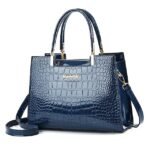 Women's Black Crocodile Pattern Leather Handbag | Elegant - Image 13