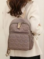 Women's Quilted Waterproof Nylon Backpack – Lightweight - Image 12