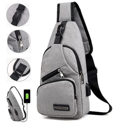 Men's Crossbody Sling Bag with USB Charging Port - Ideal