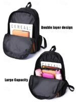 Kids cute cat theme three-piece backpack set, Including - Image 7