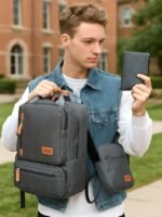 Men's Large Capacity Multi-Pocket Backpack Set, Including - Image 2