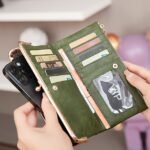 Women's Faux Leather Clip Bag Wallet Phone Case - Card