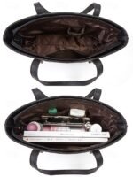 Elegant women's stylish two-tone patchwork handbag set with - Image 5