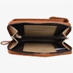 Women's Vintage Faux Leather Crossbody Wallet with Zipper, - Image 5