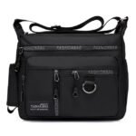 Men's Black Multi-pocket Nylon Crossbody Messenger Bag – - Image 6