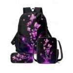 Purple Butterfly Glow Backpack for Girls – Fantasy Style Large - Image 9