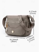 Women's Nylon Crossbody Bag with Multiple Pockets, - Image 5