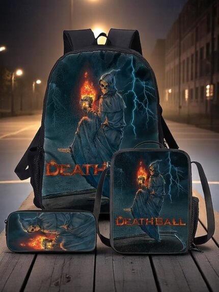 Men's Grim Reaper 3-Piece Backpack Set with Grim Reaper