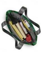 Women's Christmas Tote Bag, Green Snowflake and Fair Isle - Image 6