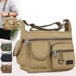 Men's Multi-Pocket Canvas Crossbody Messenger Bag –