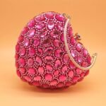 Women's Heart-Shaped Evening Clutch - Elegant Blue - Image 8