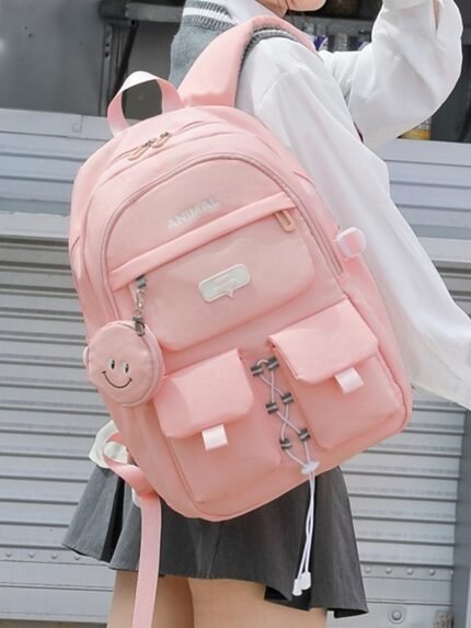 Waterproof Teen Girls Backpack with Pendant Coin Purse - Fashion