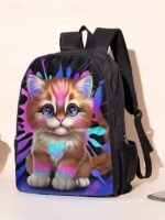 Kids 3-piece colorful cat backpack set (with insulated lunch bag - Image 3