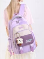 Teen Large Capacity Waterproof Backpack with Cute Toast Pendant - Image 17