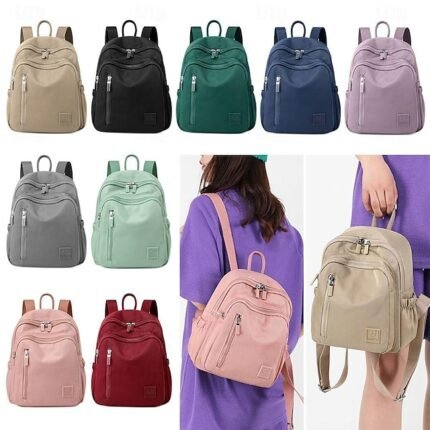 Women's Lightweight Nylon Backpack – Water-Resistant