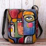 Women's Abstract Art Crossbody Bag – Colorful Cubist - Image 8