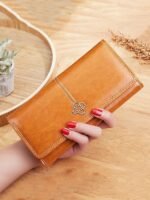 Women's Red Faux Leather Wallet with Multiple Card Slots - Image 10