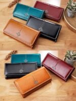 Women's Red Faux Leather Wallet with Multiple Card Slots - Image 7