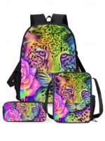 Kids 3-piece colorful cat backpack set (with insulated lunch bag - Image 17