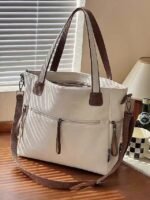 Women's Large - Capacity Canvas Tote Bag, Casual Style,