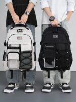 Unisex Waterproof School Backpack with Multi-Pocket Design and