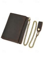 Men's Genuine Leather Wallet with Key Slot & Chain, - Image 13