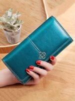 Women's Red Faux Leather Wallet with Multiple Card Slots - Image 9