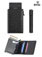 Men's RFID Blocking Carbon Fiber Pattern Wallet, Faux - Image 13