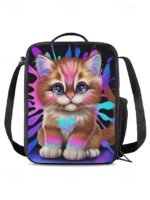 Kids 3-piece colorful cat backpack set (with insulated lunch bag - Image 9