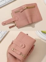 Women's Small Bifold Wallet with Zipper Coin Pocket – - Image 7
