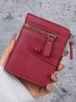 Women's Small Bifold Wallet with Zipper Coin Pocket – - Image 12