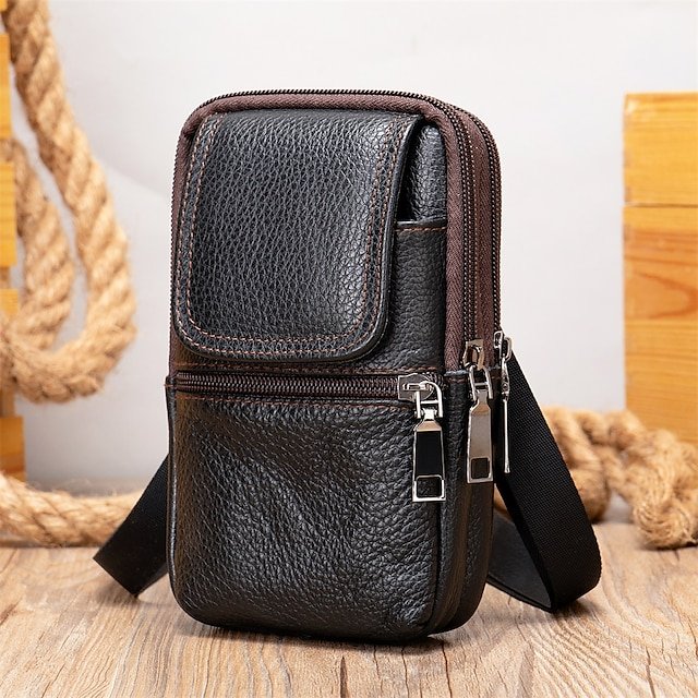 wvauer1690188920339 Men's Leather Crossbody Shoulder Bag - Compact - Image 1