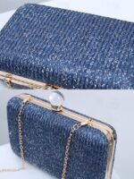 Elegant Straw Clutch Purse with Pearl Clasp - Stylish - Image 6