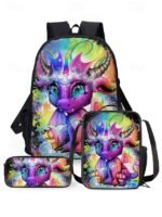 Kids 3-piece colorful cat backpack set (with insulated lunch bag - Image 19